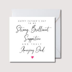 Carte de fête des pères personnalisée, coeur d'amour texte personnalisé carte de fête des pères, carte de fête des pères papa grand-père beau-père, W822W
