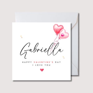 Valentines day card, wife valentine card, girlfriend valentine card, personalised named valentine card, partner valentine card, WW0536