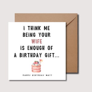 Divertente biglietto di auguri di compleanno per il marito, biglietto di auguri di compleanno personalizzato per il marito, biglietto per il marito, compleanno del marito, biglietto per il marito, biglietto per lui, WW0453