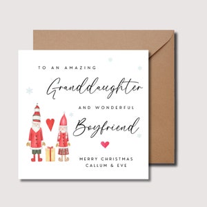 Carte de Noël pour petite-fille et petit ami, carte de Noël pour petite-fille et petit ami, carte de Noël pour petite-fille, WW0444