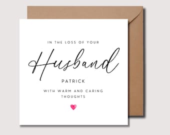 Husband Sympathy Card: Condolence, Bereavement, Grief, WW309