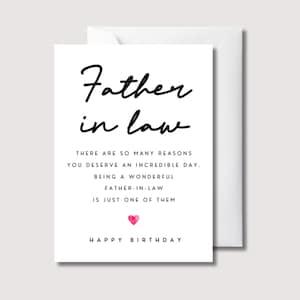 Carte d'anniversaire pour beau-père, anniversaire de beau-père, carte de beau-père, carte de beau-père sentimental, beau-père incroyable, WW7483
