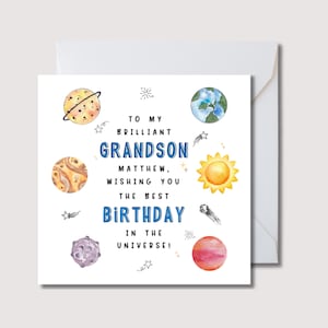 Carte d'anniversaire de petit-fils, carte de petit-fils brillante, carte de petit-fils, carte d'anniversaire de petit-fils, carte d'anniversaire pour petit-fils, petit-fils spécial, WW071i