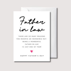 Biglietto d'auguri per la festa del papà per il suocero, biglietto d'auguri per la festa del papà del suocero, biglietto d'auguri sentimentale per il suocero, WW7453
