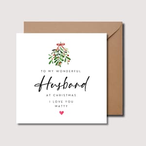Husband Christmas card, Husband Xmas card, personalised husband Christmas card, husband Christmas card, card for husband Christmas,  WW0281