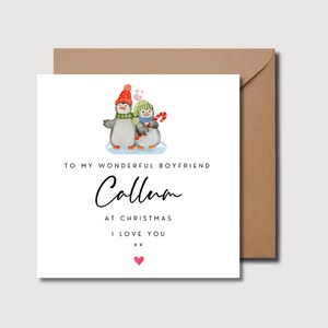 Carte de Noël de petit ami, carte de Noël de petit ami, carte de Noël personnalisée de petit ami, carte de Noël d'amant, carte de Noël pour lui, W0285