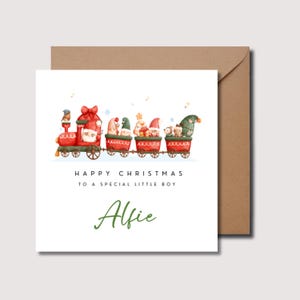 Cartão de Natal personalizado para crianças, cartão de Natal para filho, cartão de Natal para crianças, presentes de Natal para crianças, cartão de Natal para meninos, para ele, W0383