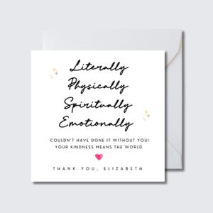 Personalized Thank You Card: Heartfelt Appreciation, 6x6&quot; FSC Card