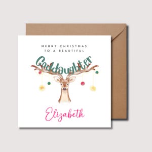 Biglietto di Natale per figlioccia, biglietto di Natale con nome per figlioccia, biglietto di Natale personalizzato per figlioccia, biglietto di Natale per figlioccia, W0353