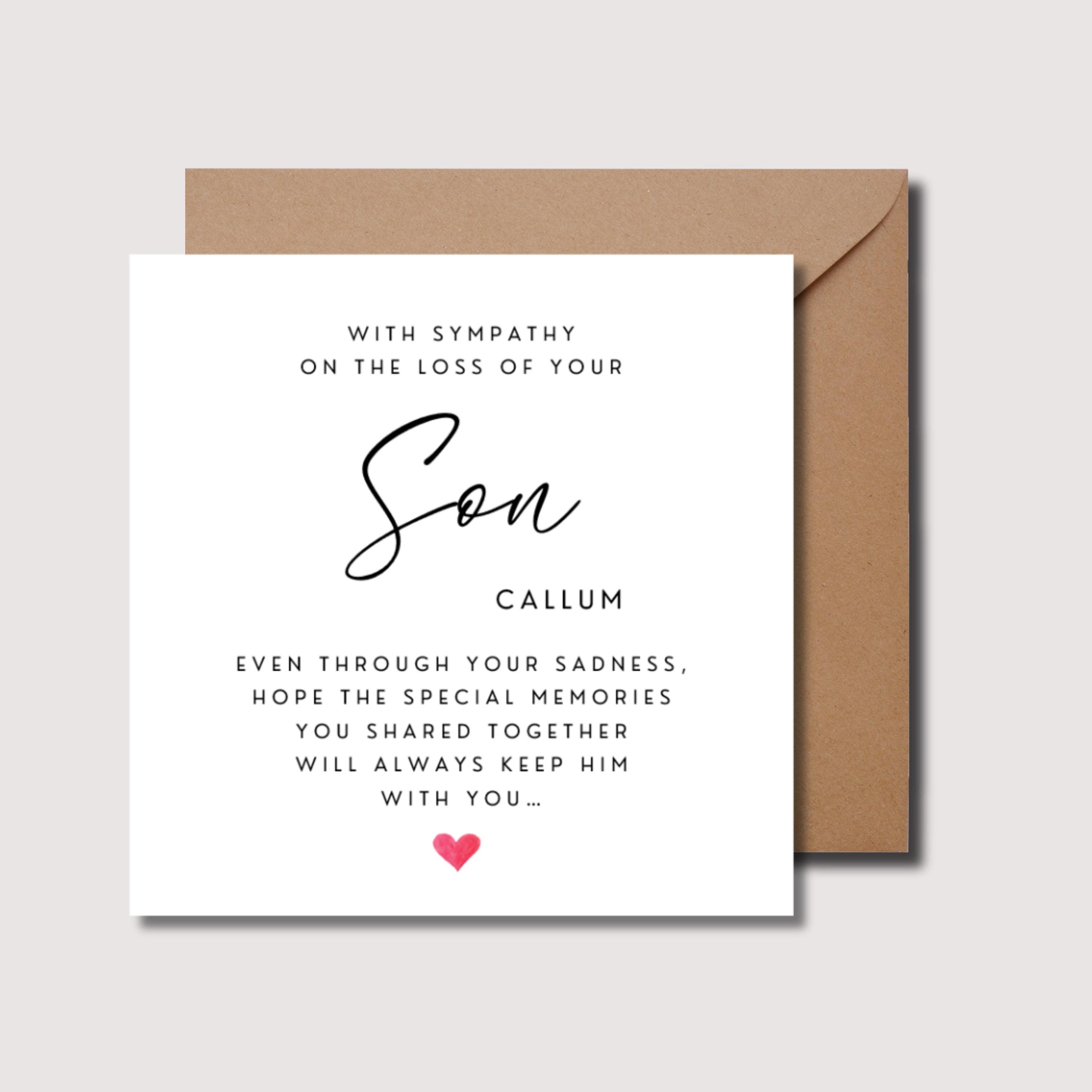 Son sympathy card, condolence card, bereavement card, sorry for your loss, son grief card, thinking of you, kind words for grieving WW219