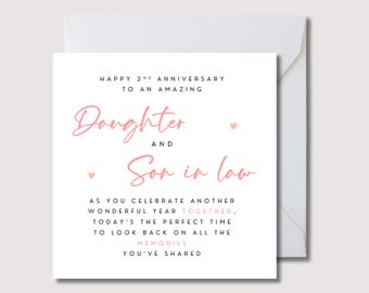 Daughter & Son-in-Law Anniversary Card: Elegant Keepsake, WW0437