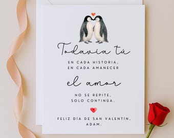 Spanish Valentine’s Day Card – Todavía tú, en cada historia, en cada amanecer – Personalised Love Card – WW6724