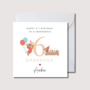 Carte d'anniversaire de petit-fils, carte de petit-fils personnalisée, carte d'anniversaire de tout âge, carte pour l'anniversaire de petit-fils, cadeaux petit-fils, carte petit-fils, WW0708