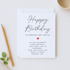 Jemand Besondere Geburtstagskarte: Neue Beziehung, Besonderer Freund, WW511X