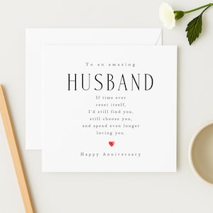 Personalized Husband Anniversary Card: Sentimental Love Card, WW0138