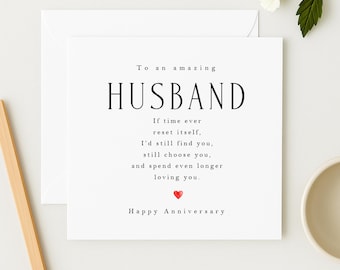 Personalized Husband Anniversary Card: Sentimental Love Card, WW0138