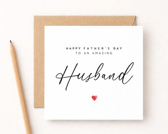 Tarjeta del Día del Padre para mi Esposo: Tarjeta de lujo con certificación FSC, WW090ii