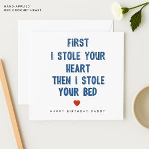 Funny Daddy Birthday Card with Crochet Heart | Funny Dog Dad Birthday Card: Novelty Pet Lover Gift, WW0773