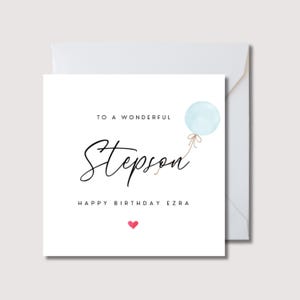 Tarjeta de cumpleaños para hijastro, tarjeta para hijo, tarjeta de cumpleaños para hijo, tarjeta de cumpleaños para hijastro, maravilloso cumpleaños para hijastro, tarjeta de feliz cumpleaños, WW00718