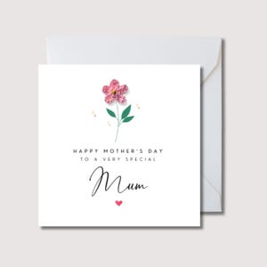 Tarjeta para el día de la madre, tarjeta para el día de la madre hecha a mano, flor de crochet hecha a mano, tarjeta personalizada para mamá, regalo para el día de la madre, tarjeta para el día de la madre, WW0733