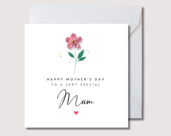 Handmade Mother’s Day Card with Crochet Flower | Personalised for Mum | WW0733