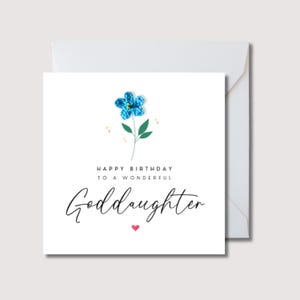 Patenkind Geburtstagskarte, Blumen Patenkind Geburtstagskarte, handgemachte Geburtstagskarte, Karte für Patenkind Geburtstag, WW00735
