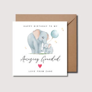Carte d'anniversaire grand-père, carte grand-père, carte personnalisée pour grand-père, carte spéciale grand-père, cadeau d'anniversaire pop, petit-fils à grand-père, WW0145