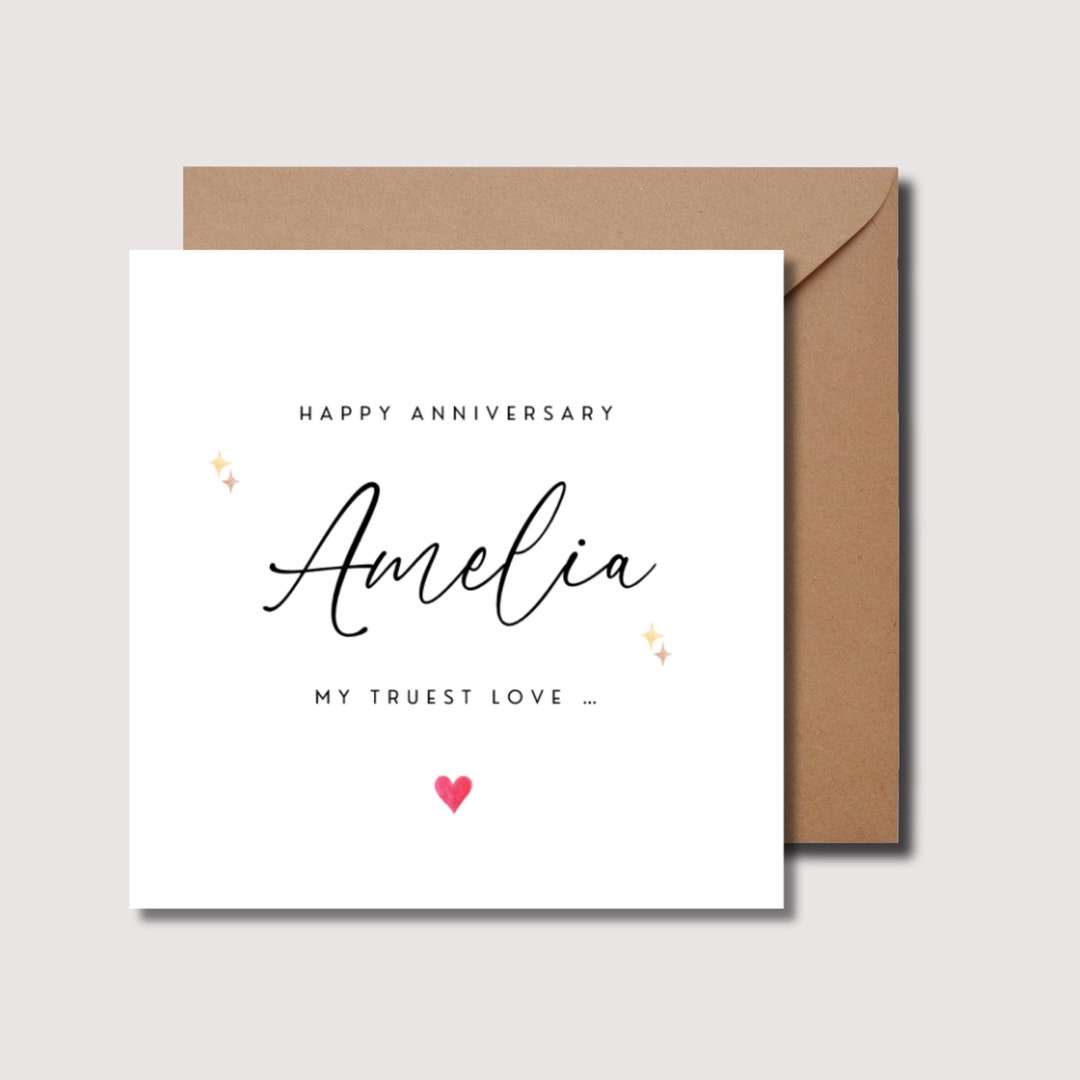Personalized Anniversary Card: Any Year, Husband or Wife, WW0302 - Etsy