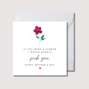 Carte de fête des mères sentimentale, carte de fête des mères maman, cadeau de fête des mères, carte pour la fête des mères, carte de fleurs de fête des mères, WW0740