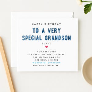 Personalized Grandson Birthday Card: Special Grandson, WW0512