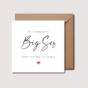 Carte d'anniversaire soeur, grande carte soeur, cadeau d'anniversaire pour soeur, cadeau d'anniversaire soeur, carte soeur, carte d'anniversaire pour soeur, WW0193