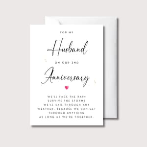 Carte d'anniversaire de mari, carte d'anniversaire de n'importe quelle année, carte d'anniversaire de fiancé, carte d'anniversaire de petit ami sentimental, WW0789i