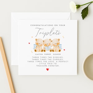 Triplets Congratulations Card: Three Times the Love, WW009i