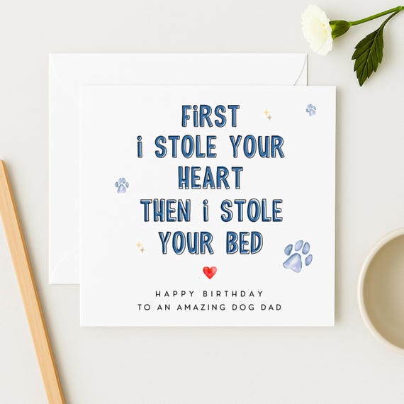 Funny Dog Dad Birthday Card: Novelty Pet Lover Gift, 1988WW