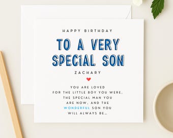 Personalized Son Birthday Card: Special Poem, FSC Certified, WW0451