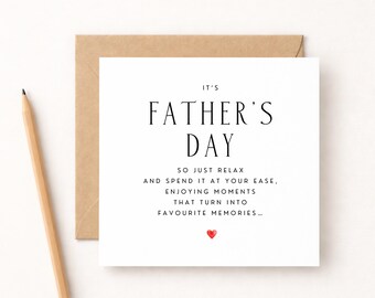Minimalist Fathers Day Card – Elegant Dad Card – Simple Modern Fathers Day Card – Relax and Enjoy Card for Dad | WW1001
