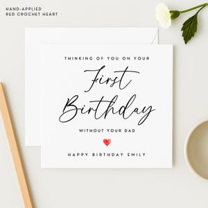 Sympathy Birthday Card: Thinking of You on First Birthday Without Dad, W135sii