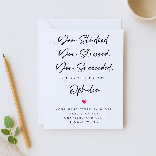 Exam Congratulations Card - Etsy UK