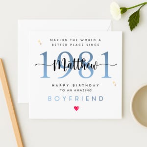 Carte d'anniversaire personnalisée pour petit ami : WW7164