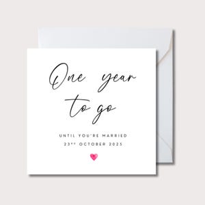 Ein Jahr bis zur Hochzeit, Hochzeitskarte, Countdown-Karte für die Hochzeit, Countdown bis zur Hochzeit, Karte zum heiraten, W0303i