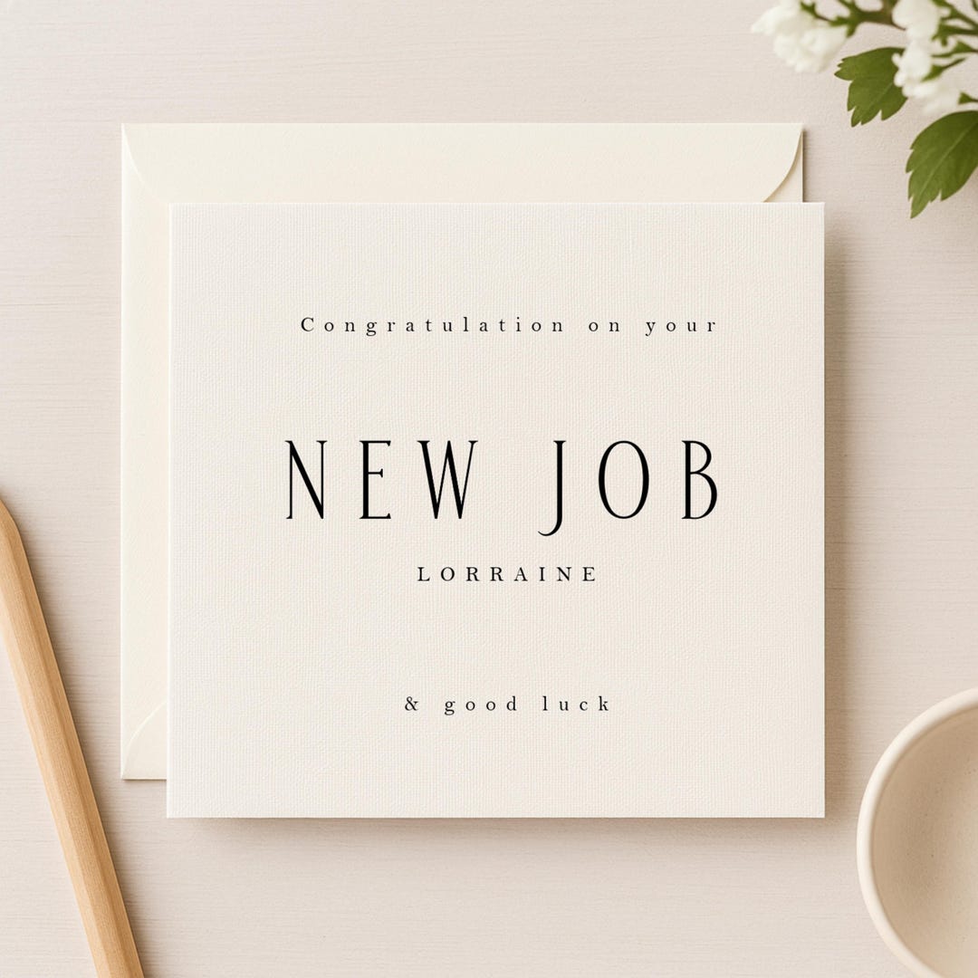 Personalised New Job Card, Congratulations New Job Card With Name, Good ...