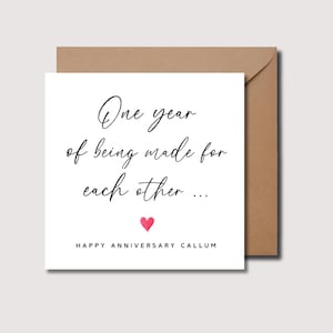 Tarjeta del primer aniversario, un año después, siempre por delante, tarjeta de aniversario personalizada, tarjeta para él, tarjeta de aniversario para ella, WW0062