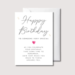 Someone special birthday card, card for special person, special friend, new lover, new relationship card, birthday card for friend, WS7784i