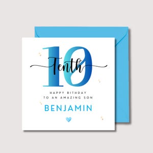Tarjeta de cumpleaños número 10, tarjeta de cumpleaños número 10 de ahijado, tarjeta de cumpleaños número 10 de hijo, tarjeta de cumpleaños número 10 de sobrino, tarjeta de cumpleaños número 10 de nieto, sobrino nieto, 0502
