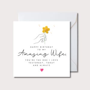 Cartão de aniversário para esposa, cartão de aniversário incrível para esposa, cartão de aniversário para esposa, presentes de aniversário para esposa, presentes para ela, cartão de aniversário para esposa, WW05168