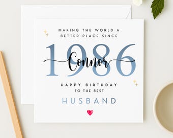 Carte d'anniversaire de mari personnalisée : WW7163
