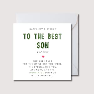 Carte d'anniversaire de fils, carte d'anniversaire de meilleur fils, poème de fils, carte d'anniversaire de fils adulte, carte d'anniversaire pour fils, anniversaire de fils spécial. WW0723