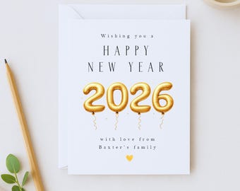 10枚セット - 新年カード、ハッピーニューイヤー2026カード、ハッピー