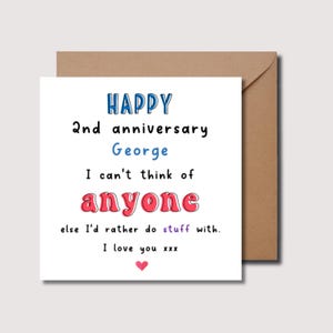 Husband anniversary card, any year anniversary card, personalised anniversary card, husband anniversary card, wife anniversary card, WW0330