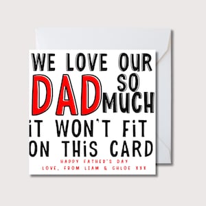 Tarjeta divertida para el Día del Padre, "Amamos mucho a nuestro papá", Tarjeta con juego de palabras para el Día del Padre, Tarjeta para el Día del Padre para papá, WW7763